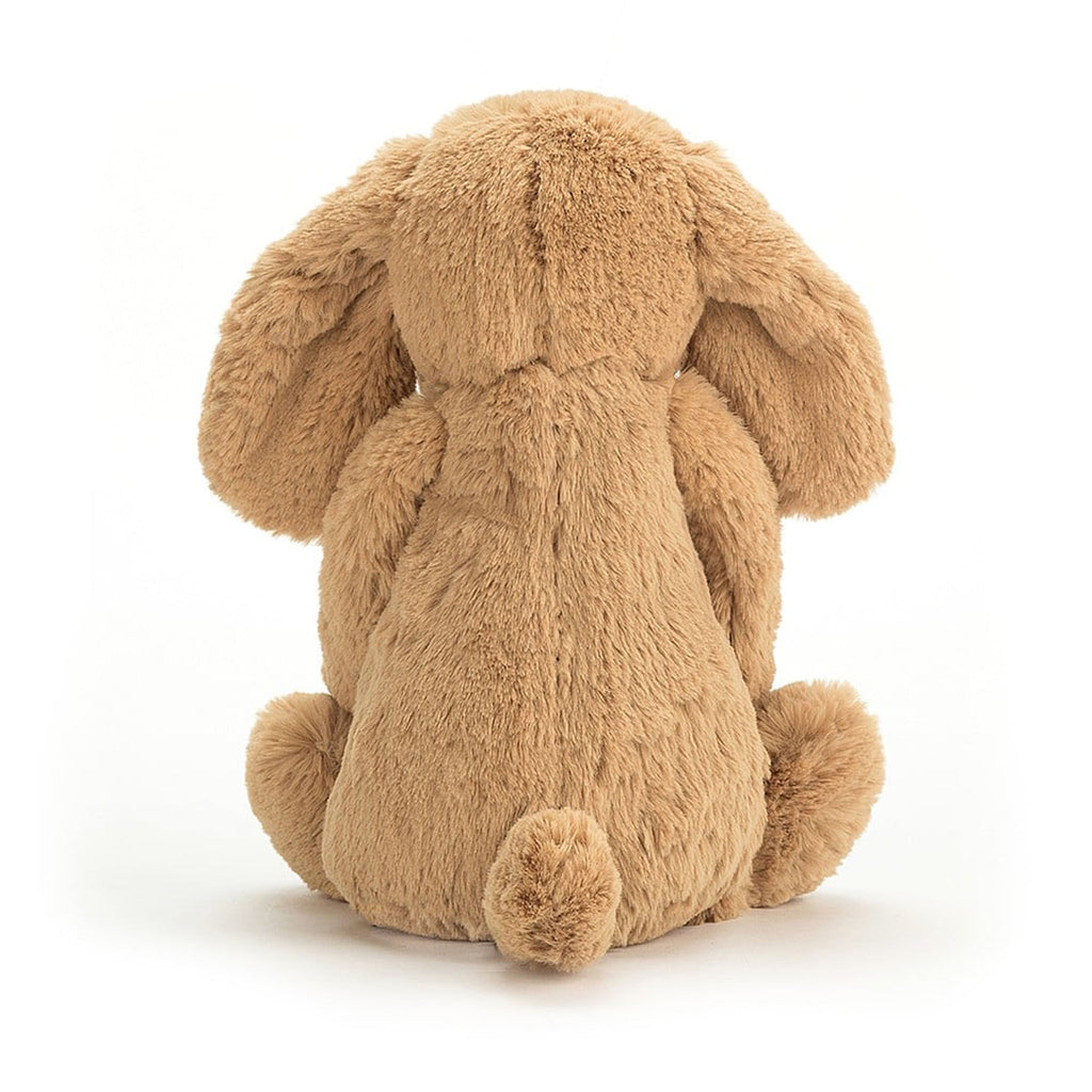 Jellycat Small Bashful Toffee Puppy plush toy, back view.
