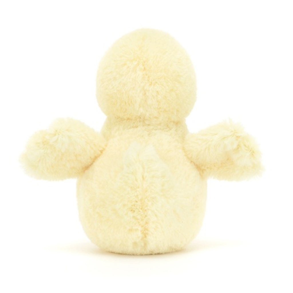 Jellycat Fluffy Duck plush toy, back view.