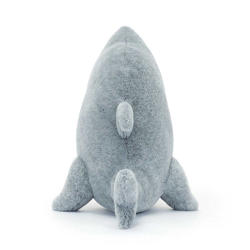 Jellycat Silvie Shark plush toy, back view.