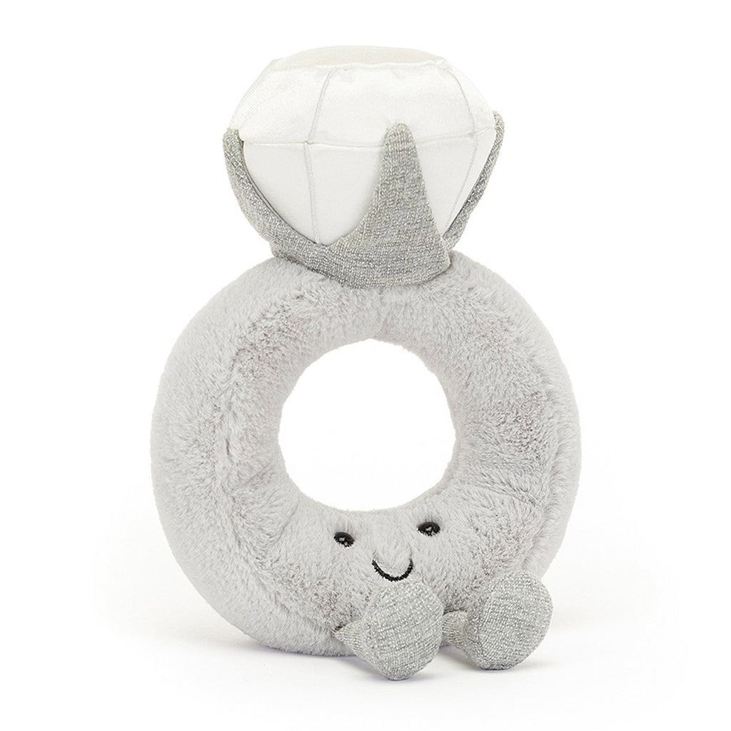Front view of the Jellycat Amuseable Diamond Ring plush toy.