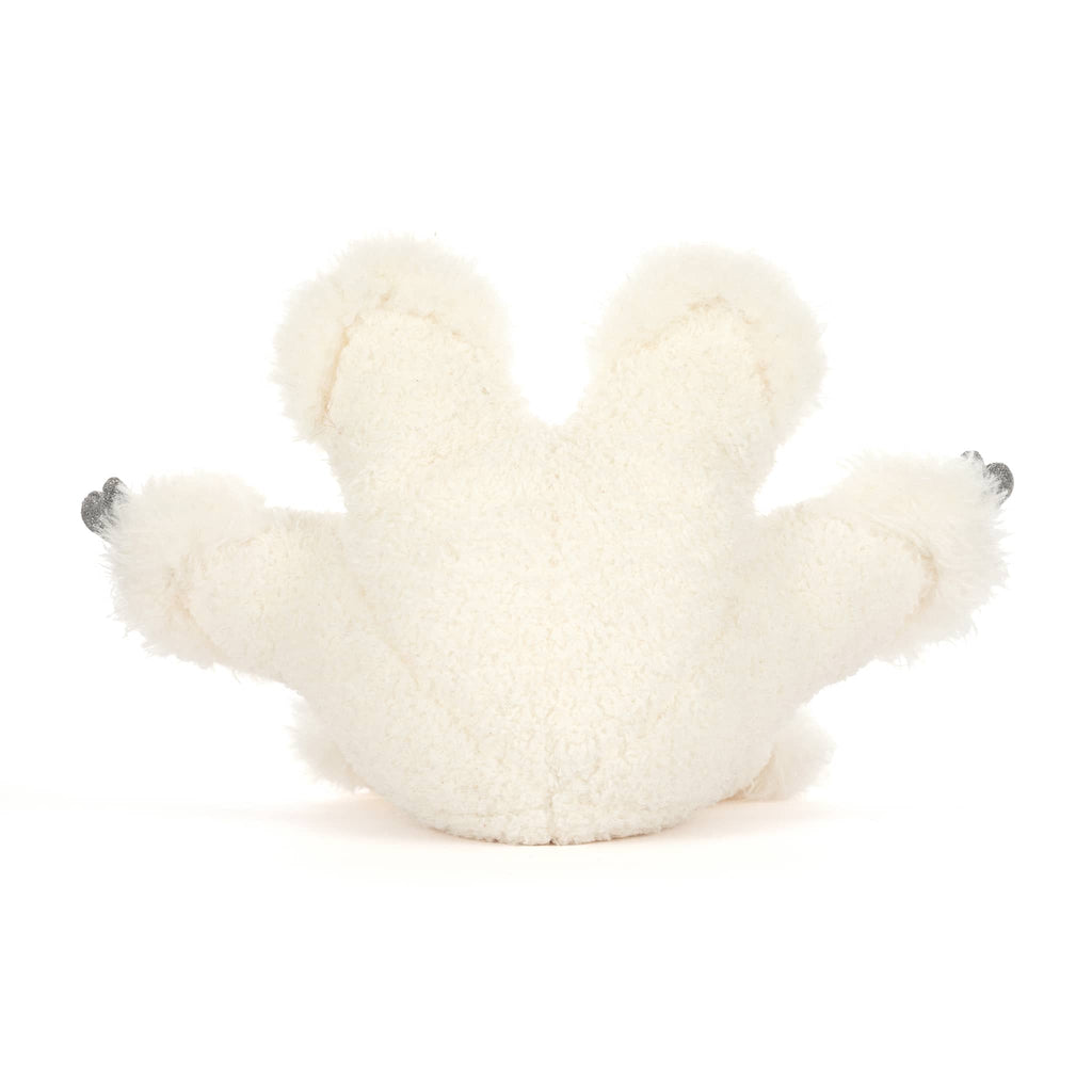 Jellycat Amuseables snowflake plush, back view on a white background.
