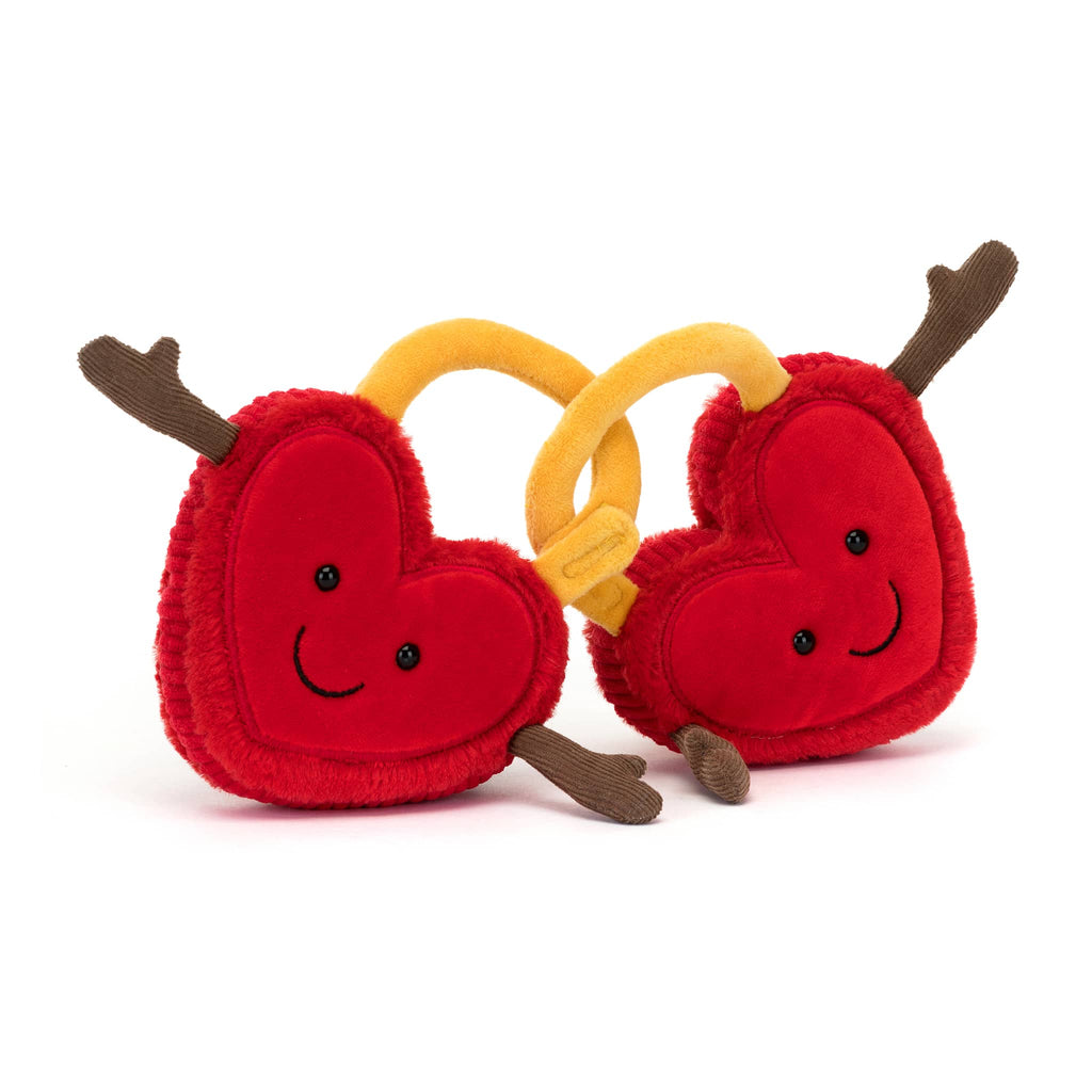 Jellycat Amuseables Val and Tina Love Locks plush toy, front angle view.