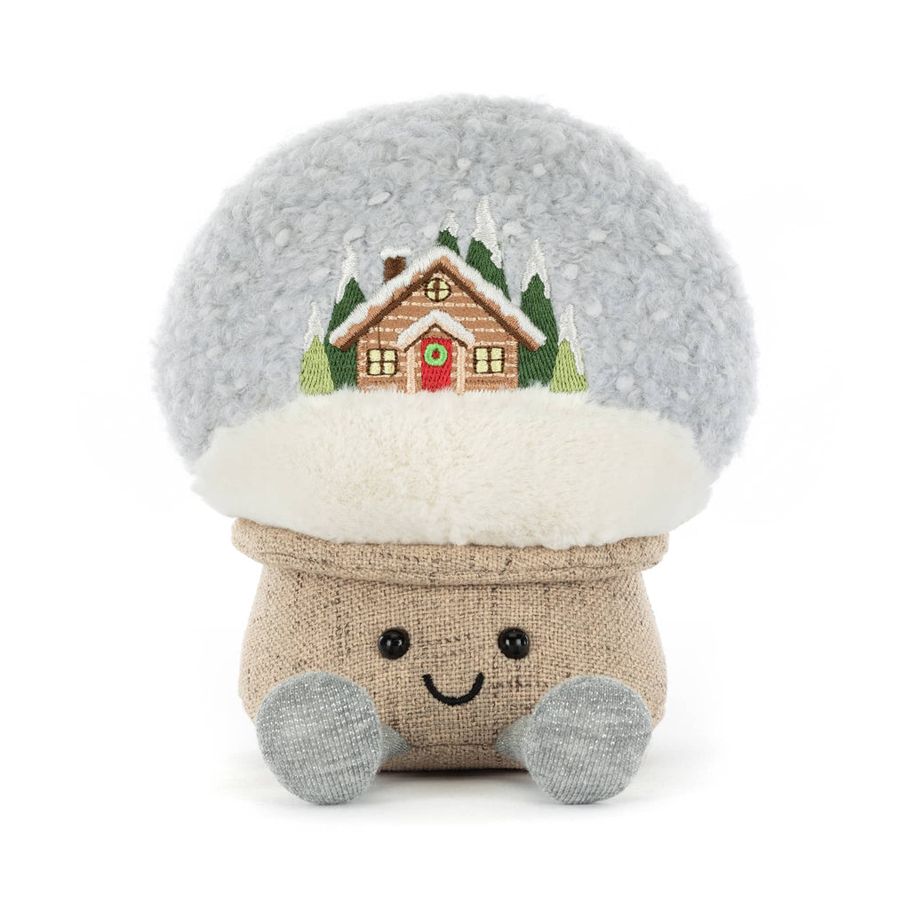 Jellycat Amuseables Snow Globe plush toy, front view on a white background.