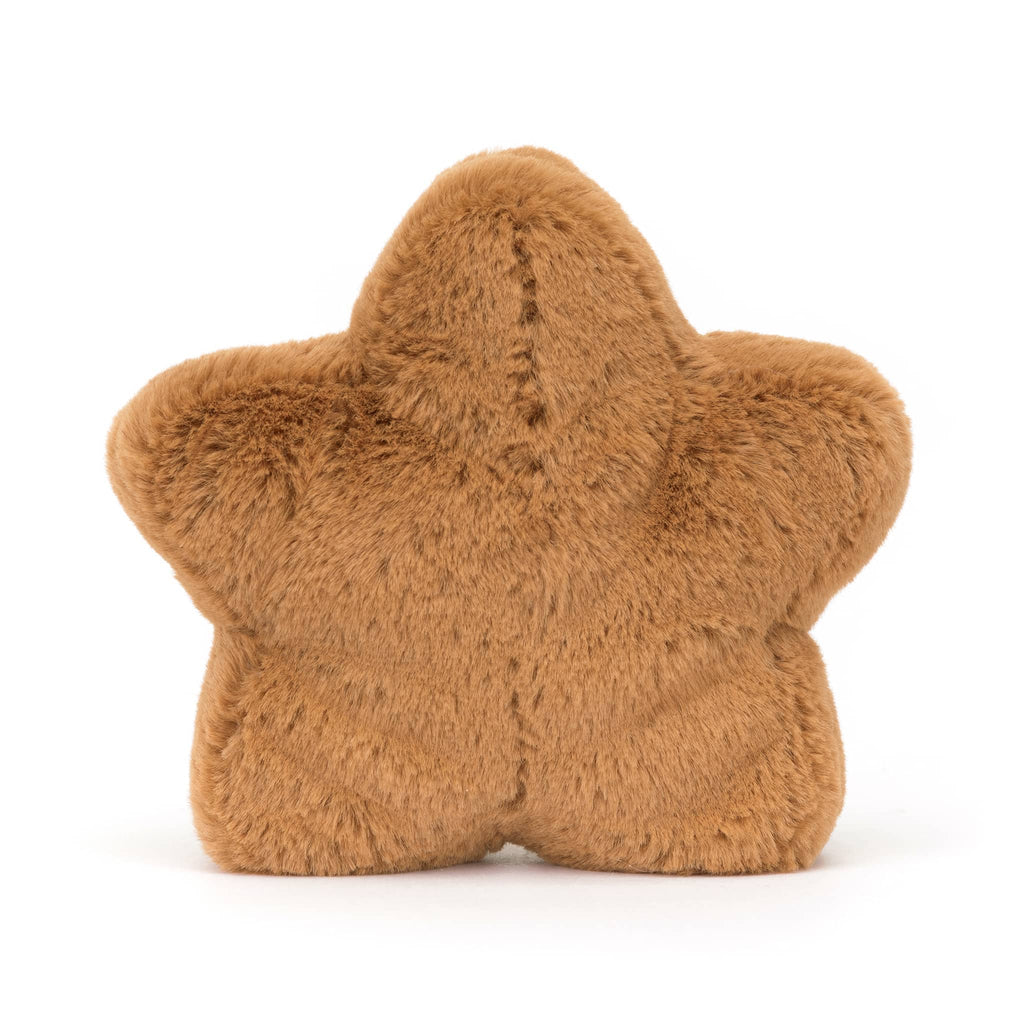 jellycat amuseables star cookie plush, back view on a white background.