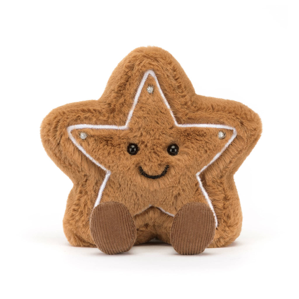 jellycat amuseables star cookie plush, front view on a white background.