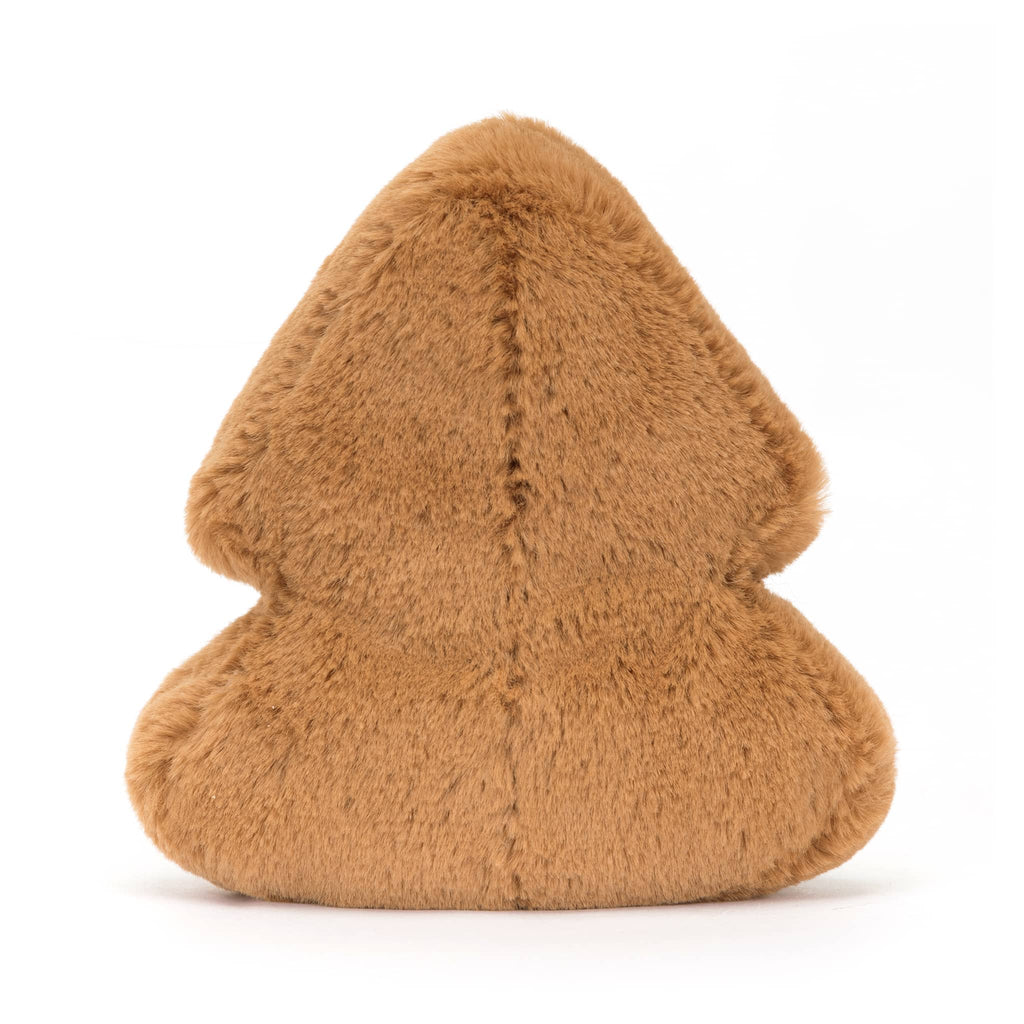 Jellycat amuseables tree cookie plush, back view on a white background.