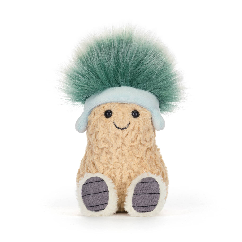 Jellycat Amuseables Peanut Apres Ski plush, front view on a white background.