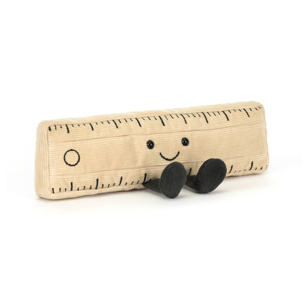 Jellycat Amuseables Ruler plush toy, front angle view.