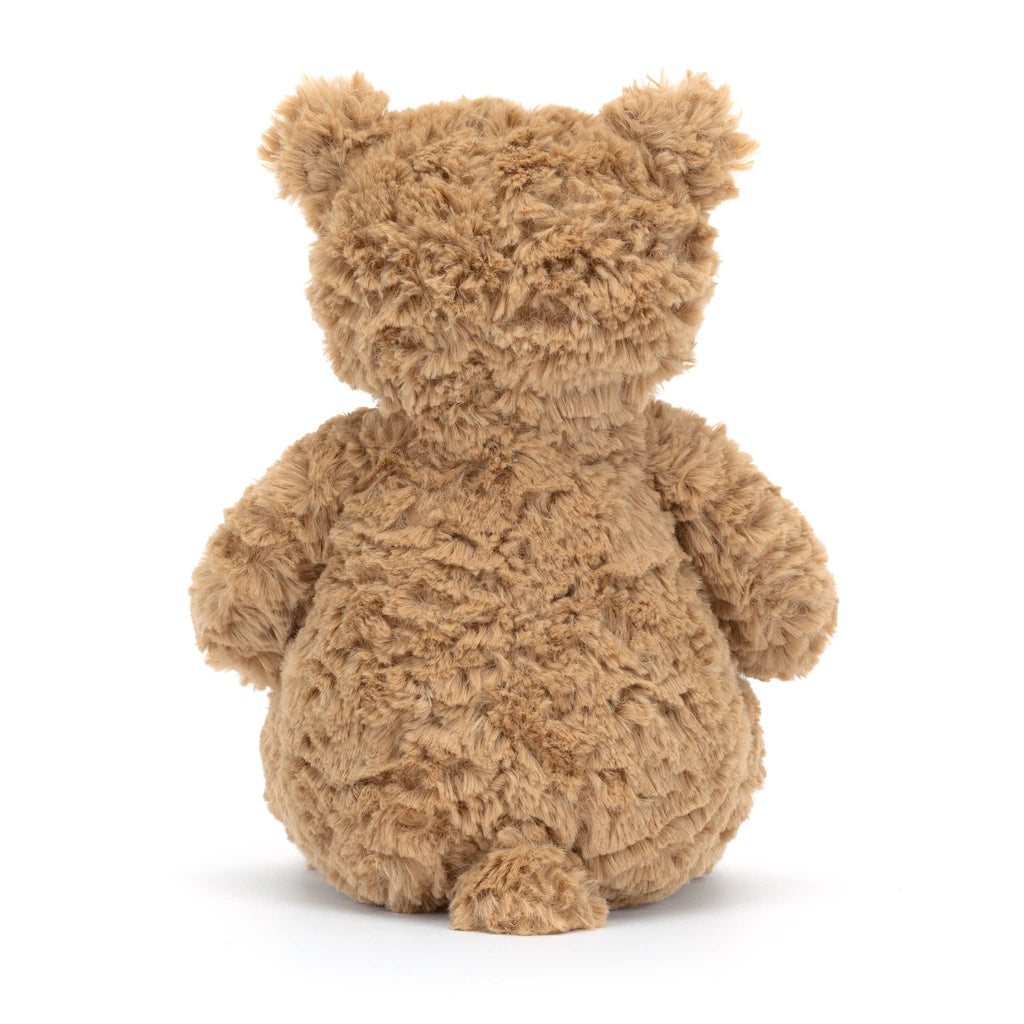 Jellycat Bartholomew plush teddy bear, back view, on a white background.