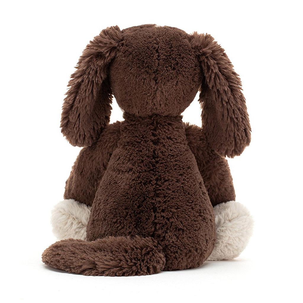 Jellycat Medium Bashful Fudge Puppy plush toy back view.