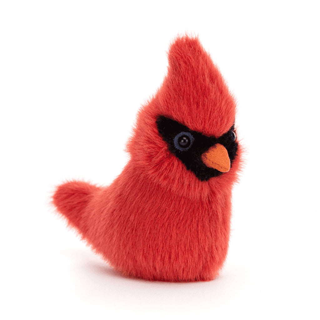 Jellycat Birdling Cardinal plush toy front angle.