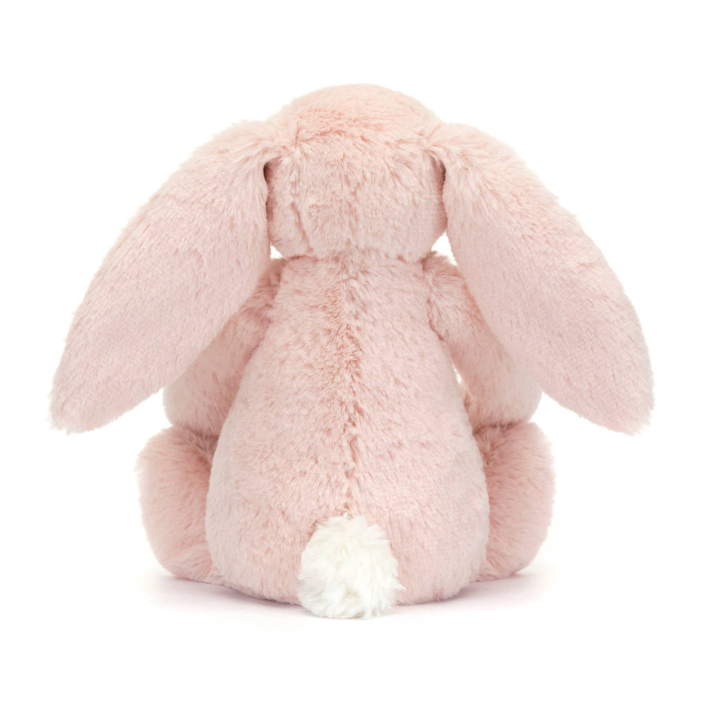 Jellycat Small Cherry Blossom Blush Bashful Bunny, back view.