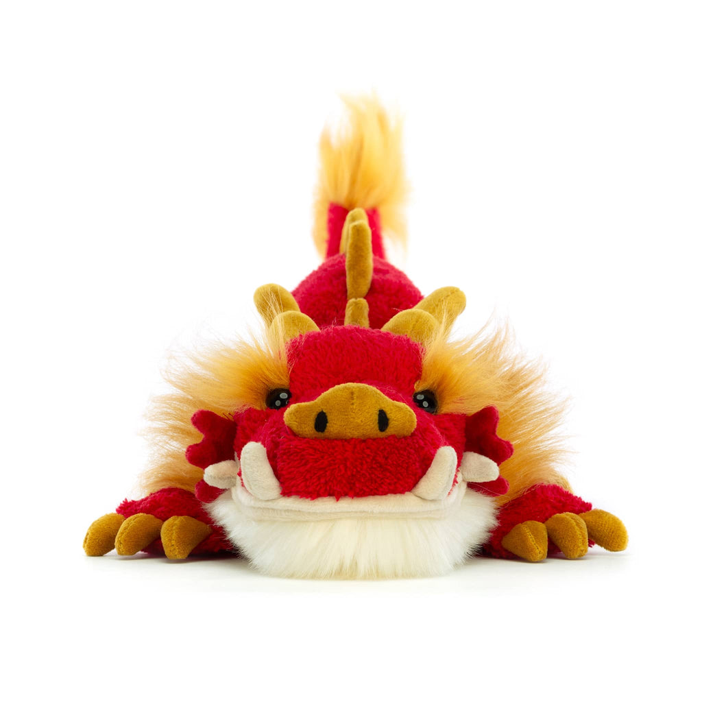 Jellycat Festival Dragon plush toy, front view.