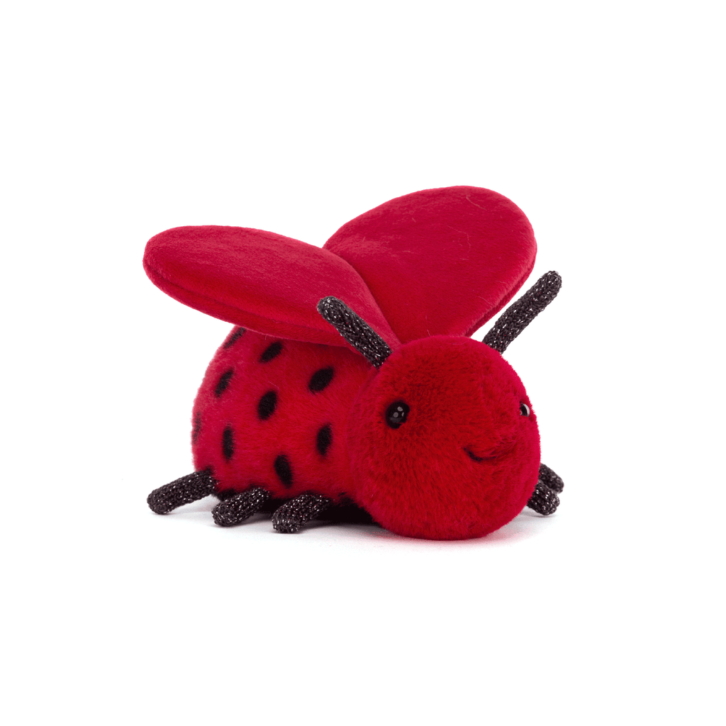 Jellycat Loulou Love Bug plush toy front angle view.