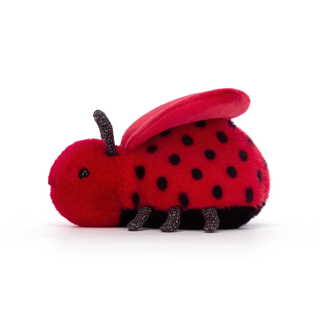 Jellycat Loulou Love Bug plush toy side view.