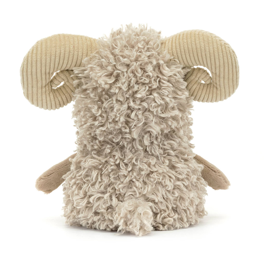 Jellycat Ramsley Sheep, back view.