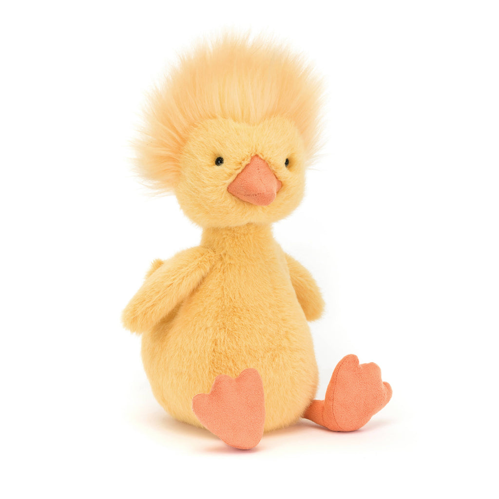 Jellycat Dorit Duckling, front angle view.