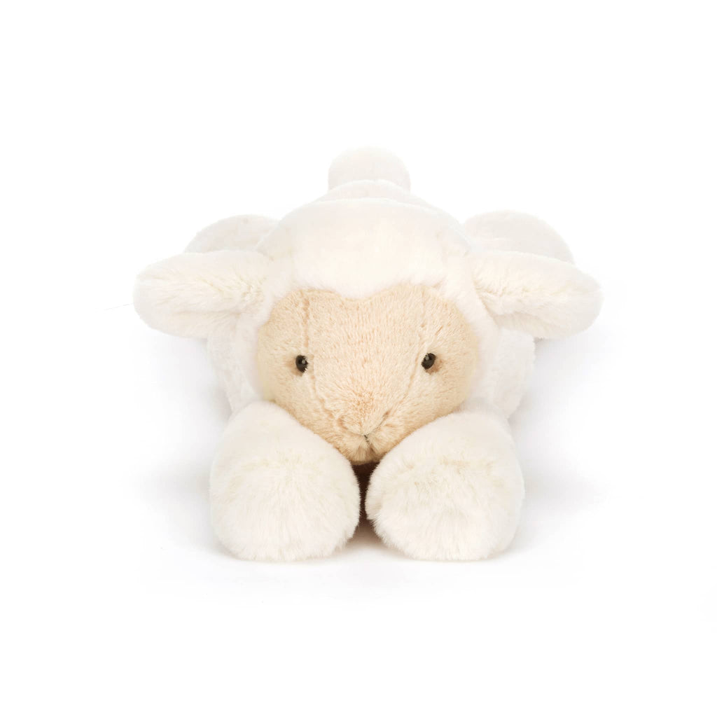 Jellycat Smudge Lamb plush toy, front view.