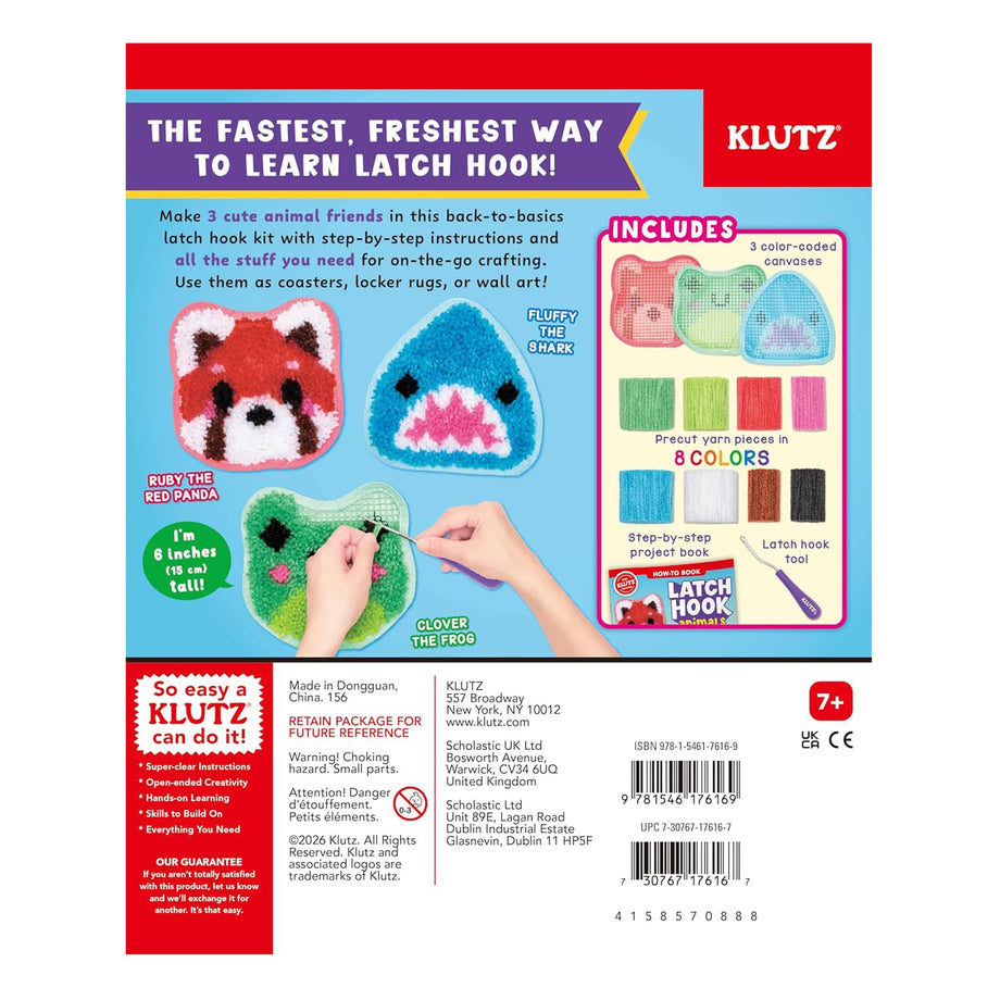 Klutz Latch Hook Animals (Red Panda, Frog and Shark) – Annie's