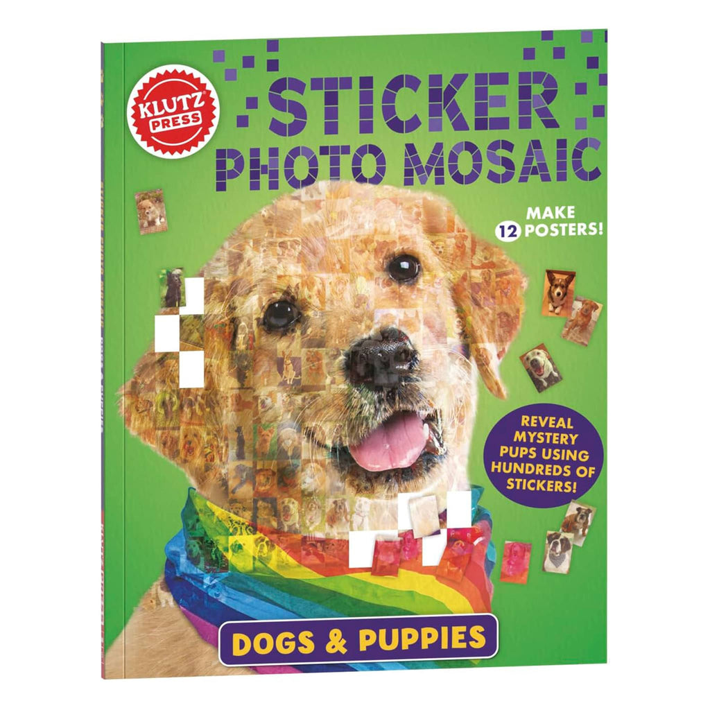 Klutz Press Dogs and Puppies Sticker Photo Mosaic Activity Book, front cover.