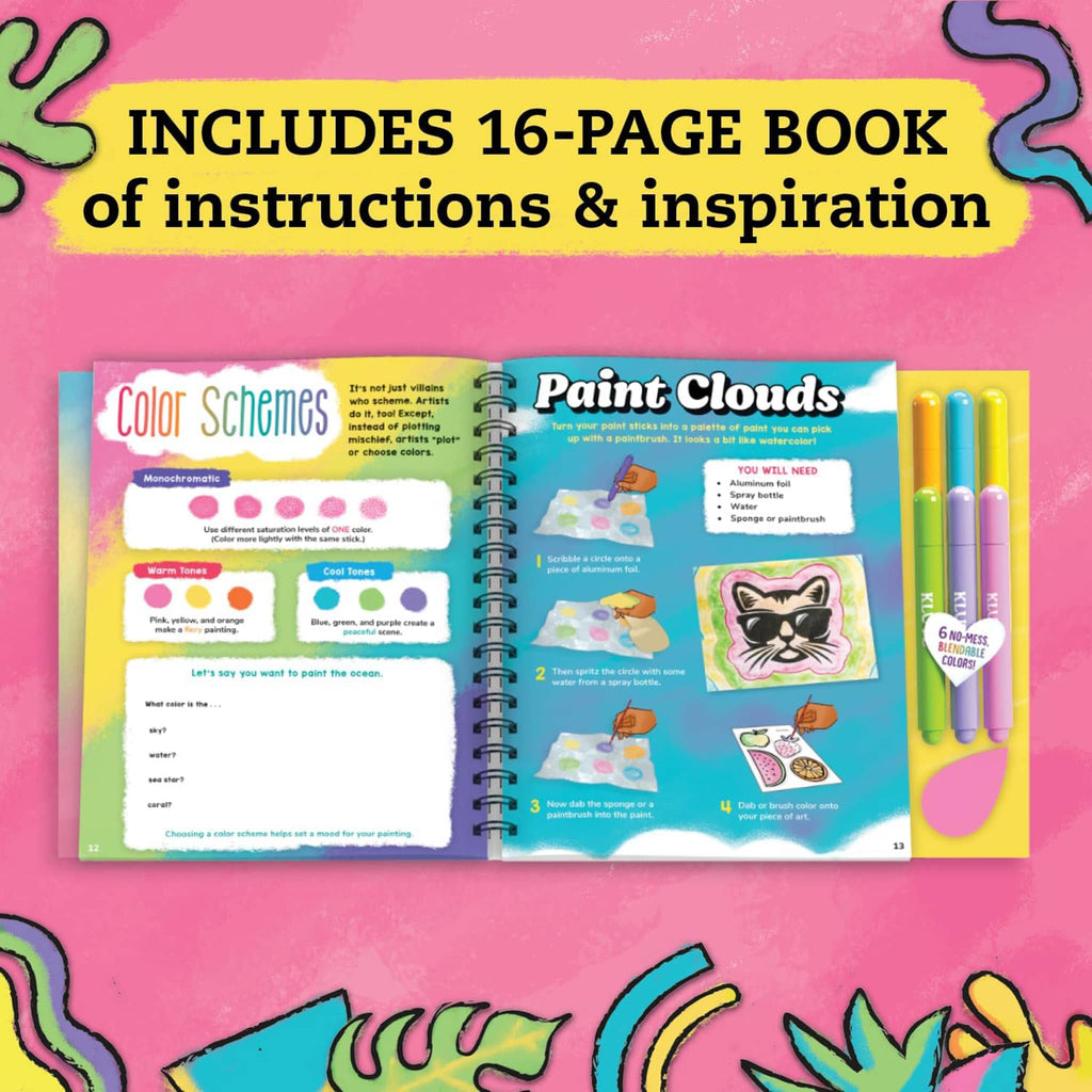 Klutz Shimmer Magic Paint Sticks Set, instruction book sample page.