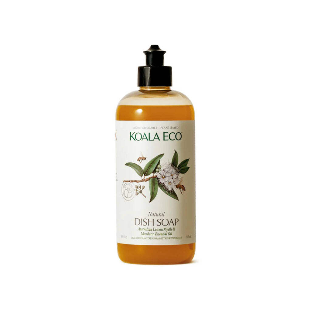 Koala Eco Australian Lemon Myrtle and Mandarin Eco-Friendly Dish Soap in recycled bottle.