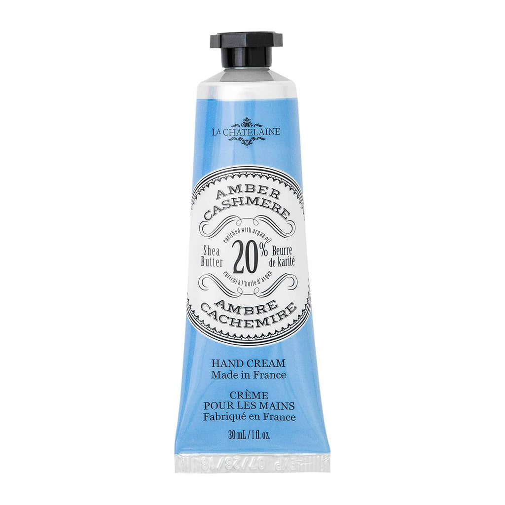Blue hand cream tube on a white background.