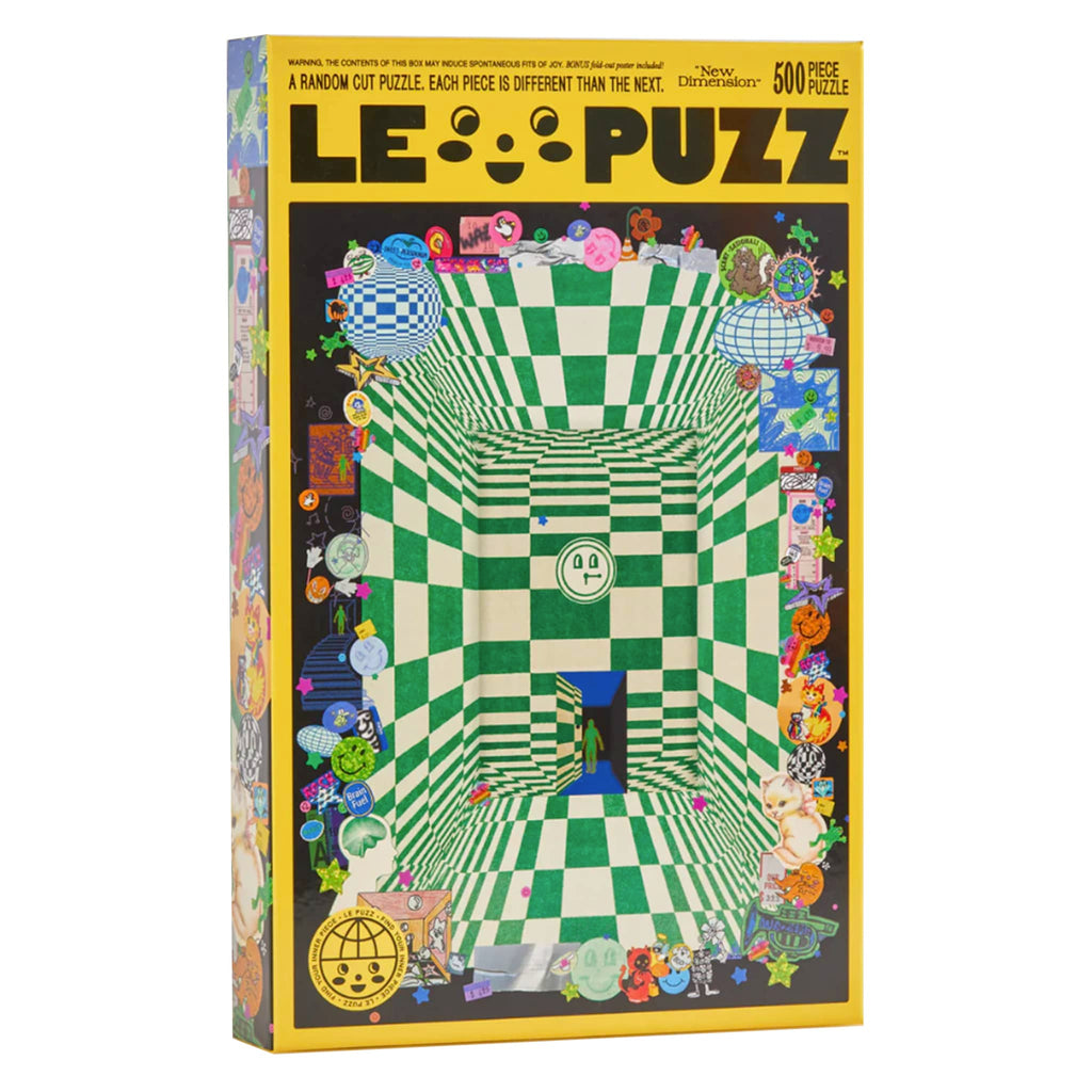 Le Puzz 500 piece New Dimensions jigsaw puzzle in box packaging, front angle.