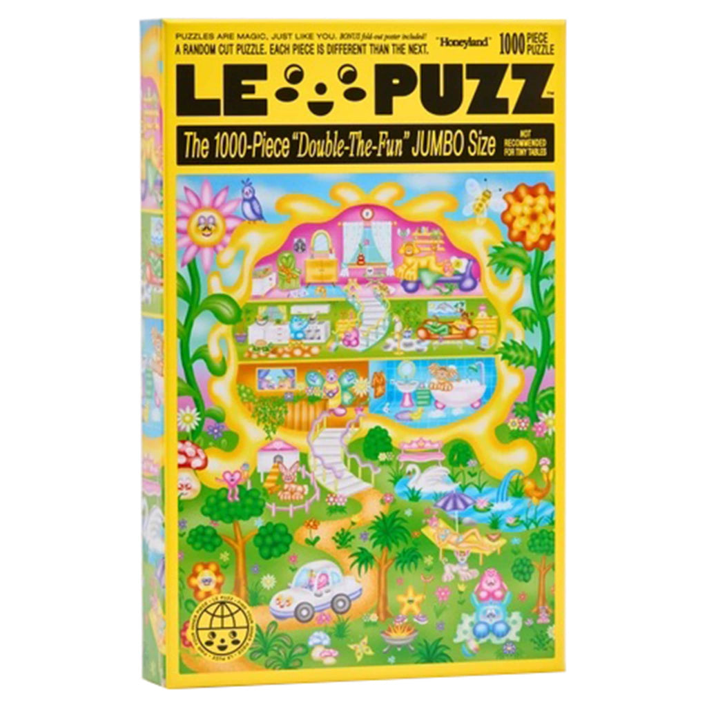 Le Puzz 1000 Piece Honeyland jigsaw puzzle in box packaging, front angle view.