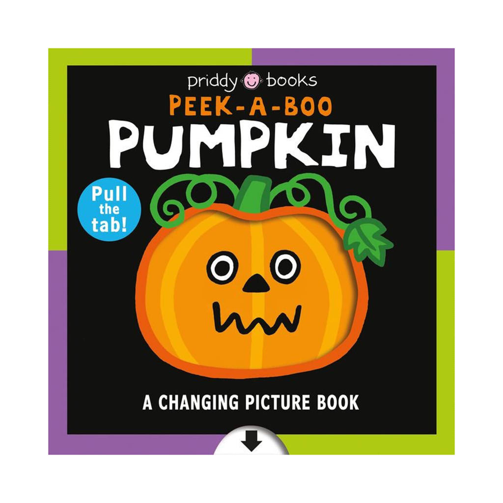 Book cover of 'Peek-a-Boo Pumpkin' by Priddy Books with a pumpkin illustration on a white background.