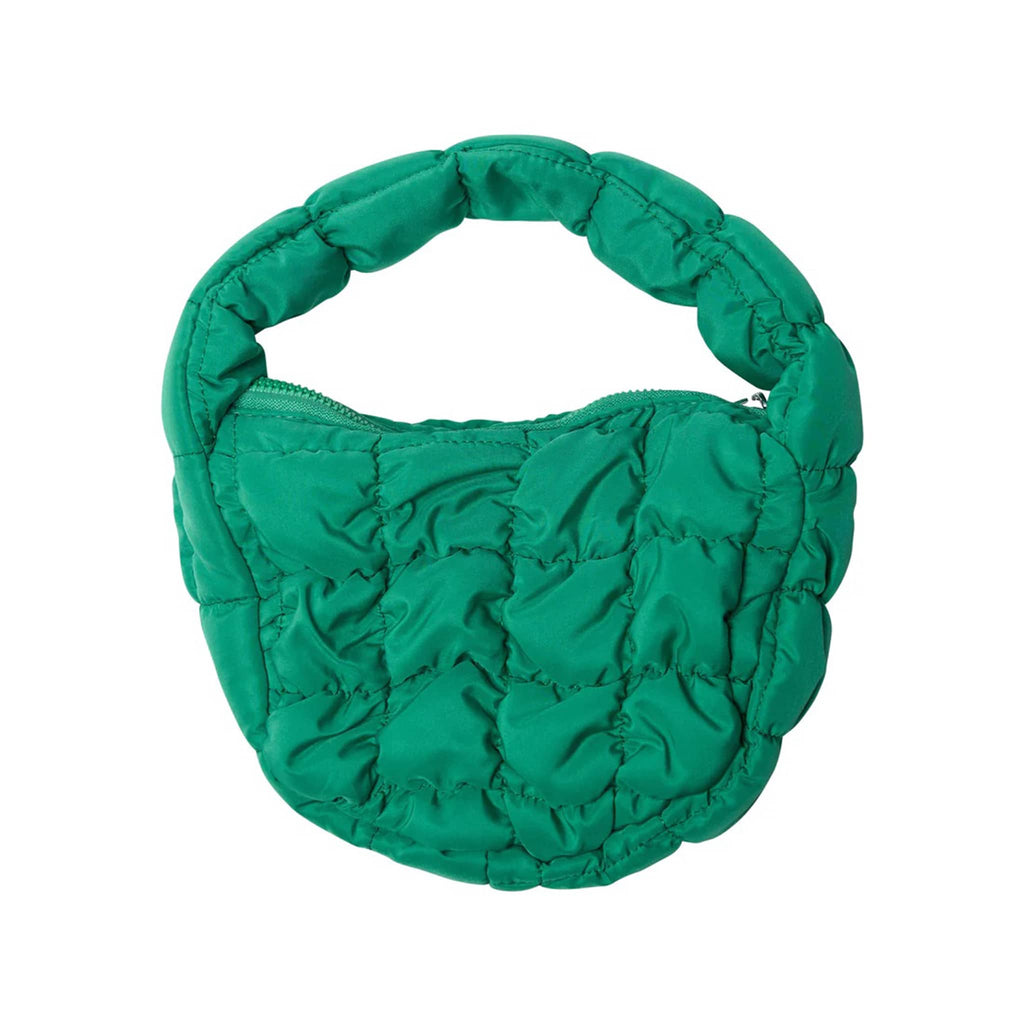 Malibu Sugar Daily Candy Mini Nylon Quilted Purse in green, front view.