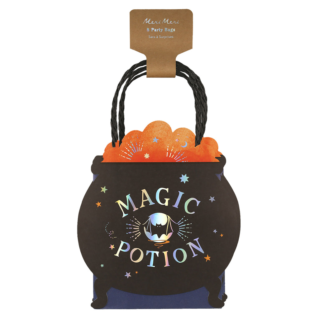 Meri Meri Halloween Making Magic Potion Cauldron Party Bags in packaging.