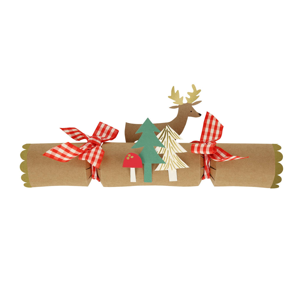 Meri Meri Woodland Stand Up holiday surprise cracker, single detail.