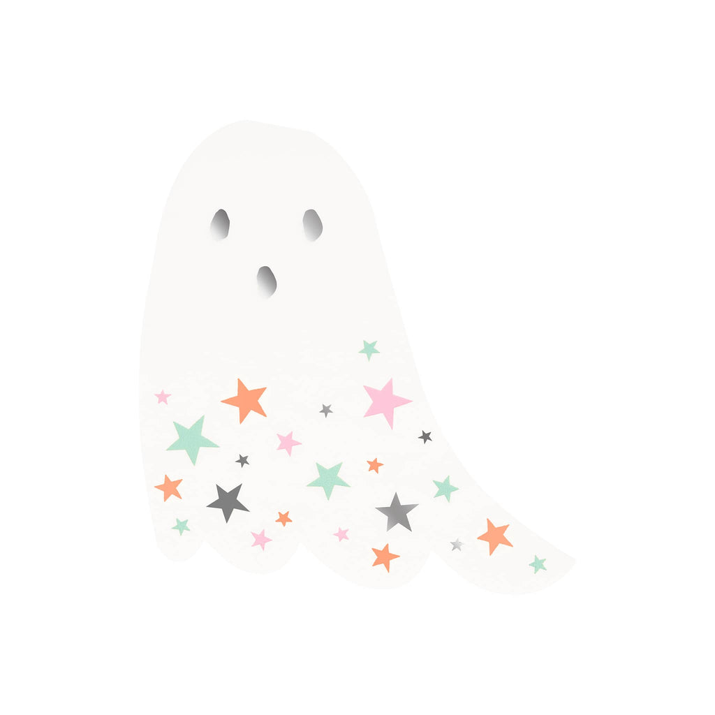 Meri Meri Ghost with stars Halloween paper party napkin.