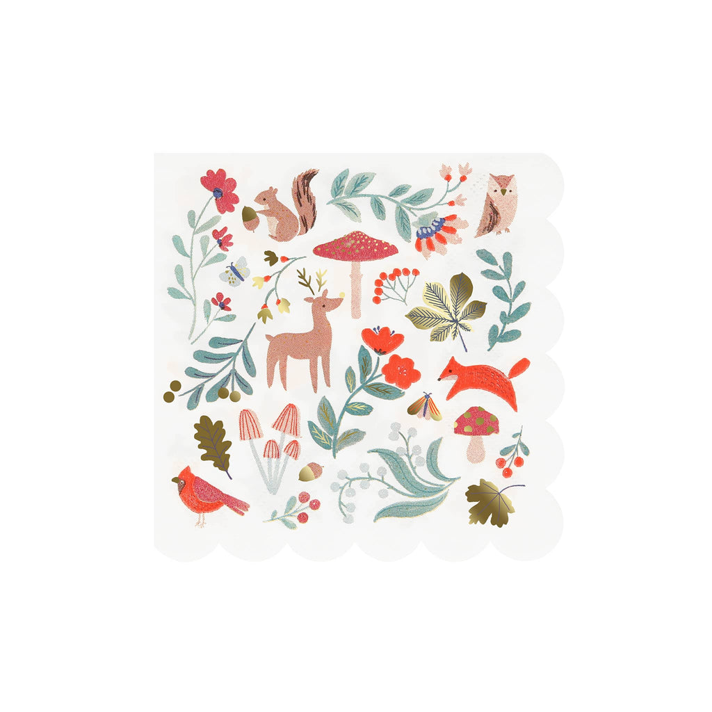 Meri Meri Winter Woodland small paper party napkins.