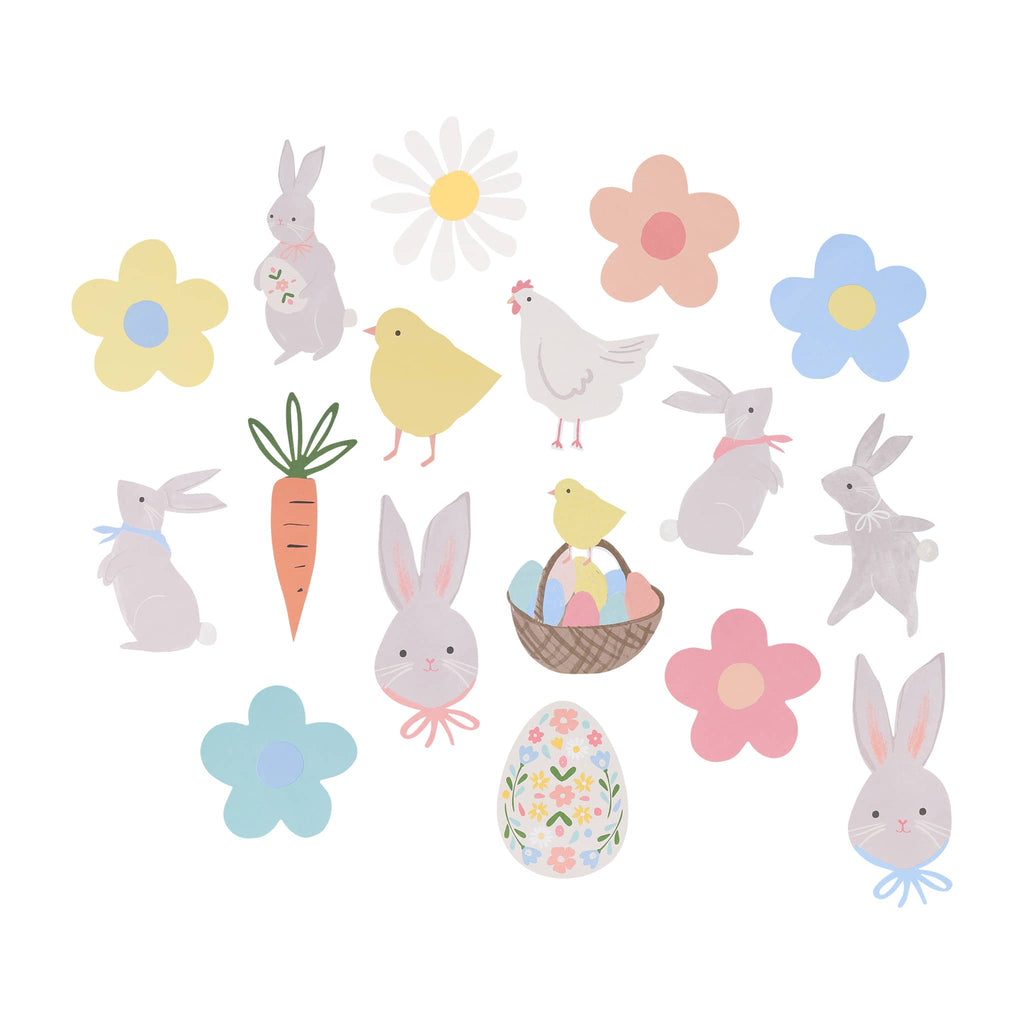 Meri Meri shaped easter stickers in 17 designs.