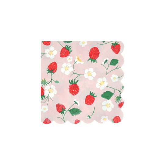 Strawberry Pattern Small Napkins by Meri Meri - Thumbnail 4