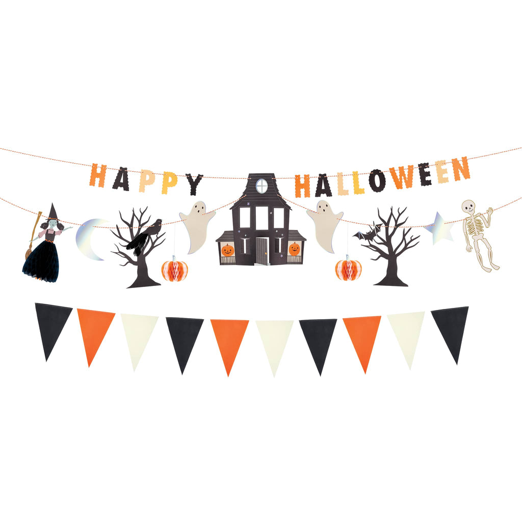 3-strand Halloween-themed decorative garland on a white background.