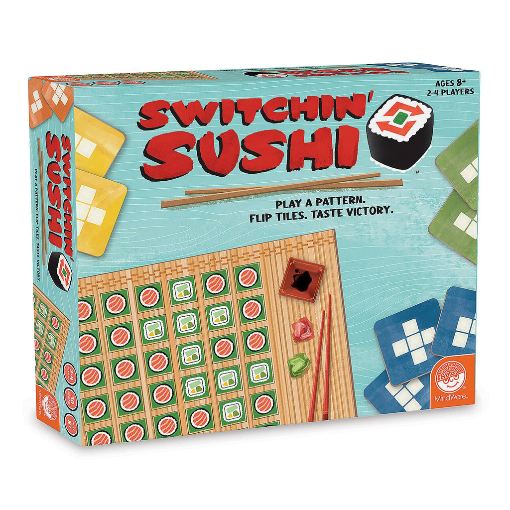 Mindware Switchin' Sushi game in box packaging, front view.