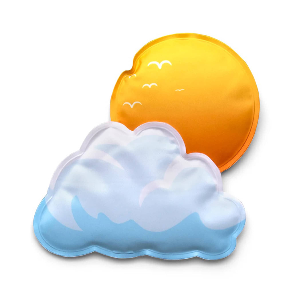Monkey Business Icepadz, soft ice packs, set of two in sun and cloud designs.