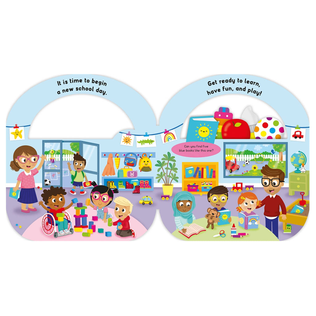 Illustration of children in a classroom with educational elements.