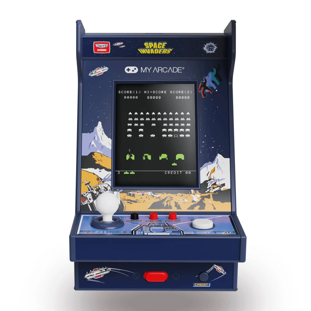 Dreamgear My Arcade Space Invaders Nano Player Pro portable retro arcade game, front view.