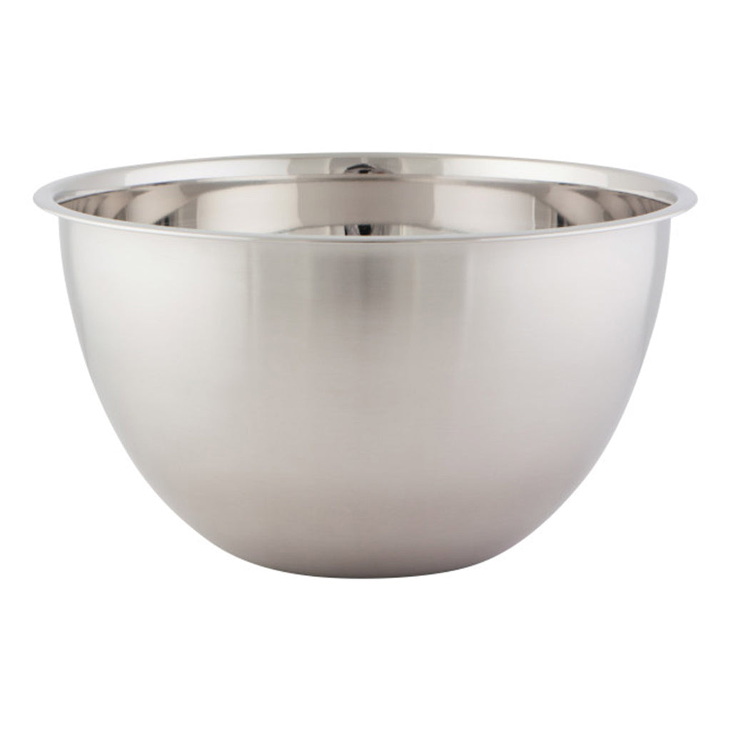 Now Designs Set of 3 Matte Steel Silver Nesting Mixing Bowls, 3 sizes shown nested.