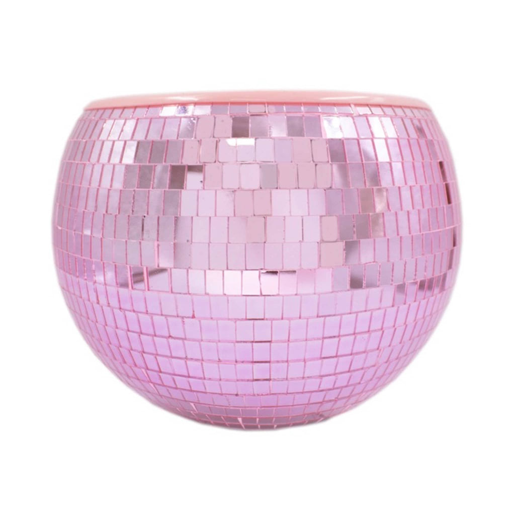 NPW pink mirrored disco ball ice bucket.