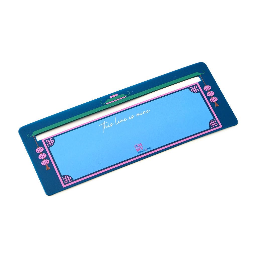 Navy blue mahjong card line finder.
