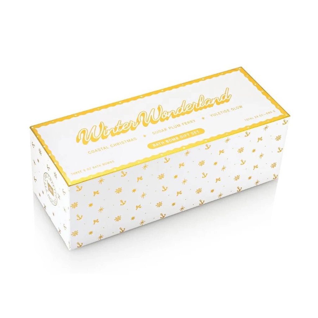 White box with gold accents and 'Winter Wonderland' text on a white background.