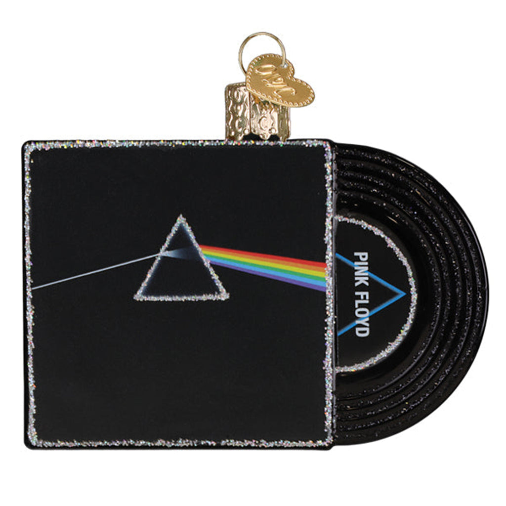 old world christmas Pink Floyd 'Dark Side of the Moon' record-shaped ornament with logo