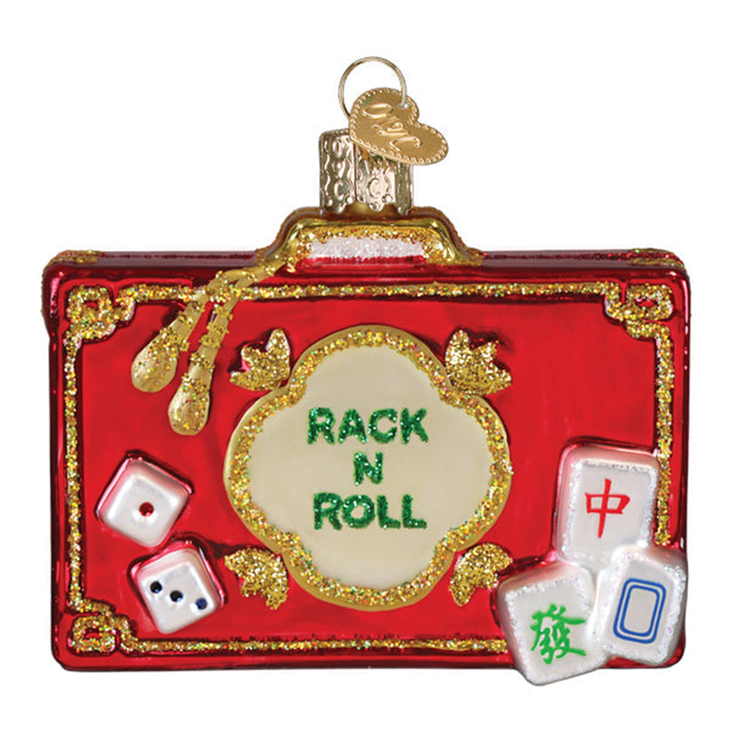 old world christmas rack n roll mahjong ornament