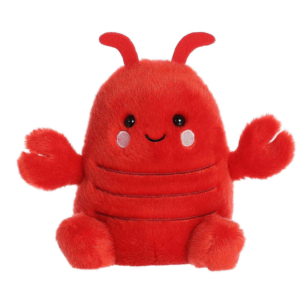 Palm Pals Clawford Lobster plush toy, front view.