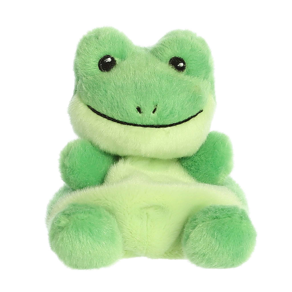 Palm Pals Ribbits Frog plush toy, front view.
